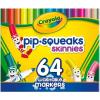 Crayola Pip-Squeaks Skinnies Washable Markers (64ct), Mini Markers for Kids, Coloring Markers, Craft Supplies, Kids Holiday Gift, 3+(64 Count (Pack of 1))