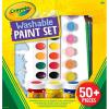 Crayola Washable Kids Paint Set (50pcs), Includes Watercolor & Washable Paints, Painting Paper, Paint Sponge, Kids Paint Brushes