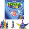 CreateOn Crayola Cosmic Magnetic Tiles, Building Set for Kids, Magnetic Building Toys for Kids, STEM Learning Toys for Boys and Girls Ages 3 and Up, 40-Piece Set (Cosmic)(40 Pieces)