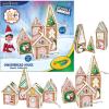 CreateOn Crayola Elf on The Shelf Gingerbread House – Magnetic Building Tiles Kit with Crayola Markers, Christmas Holiday Craft Toy, 33-Piece Magnetic Construction & Coloring Set for Kids Ages 3+