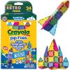 CreateOn Crayola Limited Edition Retro PIP Magnetic Tiles, Mini Building Set for Kids, Magnetic Tiles, Kids’ Building Toys, STEM & Montessori Toys for Boys and Girls Ages 3+, 24-Piece Set (Retro)