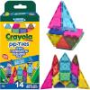 CreateOn Crayola Limited Edition Retro PIP Magnetic Tiles Set, Building Set for Kids, STEM Toys for Boys and Girls Ages 3 and Up, 14-Piece Set