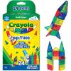 CreateOn Crayola Mini Magnetic PIP-Tiles, Bold Colors – Building Set for Kids, Magnetic Building Toys for Kids, STEM Travel Toys for Boys and Girls Ages 3+, 24-Piece Set (Bold)