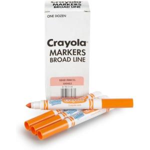 Crayola 12 Count Washable Bulk Markers, Green(Orange)