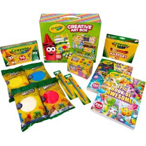 Crayola Art Set for Kids (125pcs), Art Supplies Kit with Giant Coloring Books, Washable Paints, Markers & Storage Box, Holiday & Christmas Gift for Kids, Ages 5+ [Amazon Exclusive]