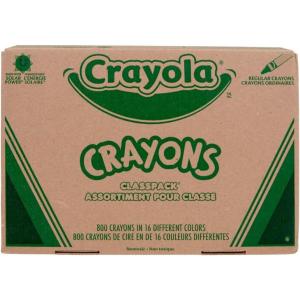 Crayola Bulk Crayon Classpack – 800ct (16 Colors), Bulk Teacher Supplies & Classroom Essentials for School, Arts & Crafts Crayons for Kids, Ages 3, 4, 5