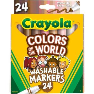 Crayola Colors of The World Markers (24 Count), Skin Tone Markers for Kids, Coloring Book Supplies, Skin Colored Markers, Gifts for Kids