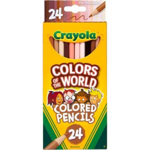 Crayola Colors of the World Colored Pencil Set (24ct), Skin Tone Colored Pencils for Kids, Coloring Book Pencils, Gifts for Kids(Colored Pencils)