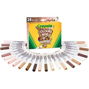 Crayola Colors of the World Colored Pencil Set (24ct), Skin Tone Colored Pencils for Kids, Coloring Book Pencils, Gifts for Kids(Maxi Tip Markers)
