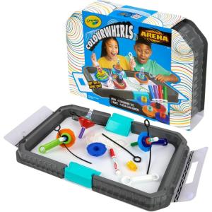 Crayola Colourwhirls Battle Arena Art Game, DIY Gyro Spin Art Toy, 4 Battling Spinning Top Toys, Birthday, Holiday for Kids, Ages 6+