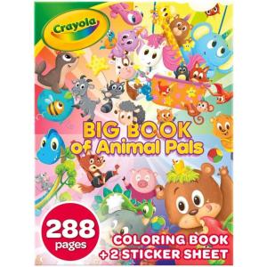 Crayola Epic Book of Awesome (288 Pages), Kids Coloring Book Activity Set, Animal Coloring Pages, Holiday Gift for Kids, 3+(Animal Pals)