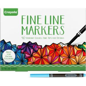 Crayola Fine Line Markers for Adults (40ct), Skinny Marker Set for Adult Coloring Books, Stocking Stuffer for Teens, Aesthetic Art Supplies, Stress Relief Activity