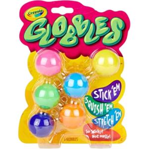 Crayola Globbles Squish Toys (16ct), Christmas Stocking Stuffers & White Elephant Gifts, Sticky Stress Ball for Adults & Kids, Squishy Balls, Calming Sensory Toys for Stress Relief(6 Count (Pack of 1))