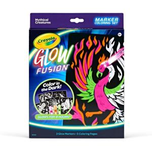 Crayola Glow Fusion, Glow in The Dark Coloring Set with Markers, Alien & Monster Coloring Pages, Gift for Kids(Deluxe)