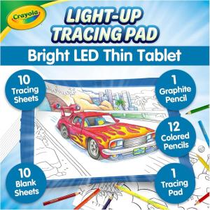 Crayola Light Up Tracing Pad – Blue, Drawing & Tracing Projector for Kids, Holiday & Christmas Gifts for Girls & Boys, Sketching Light Box Table, Toys for Kids, Ages 6+(Blue)