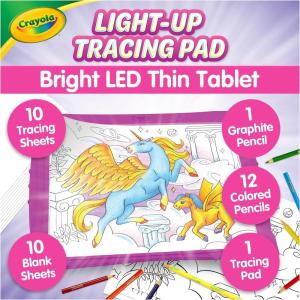 Crayola Light Up Tracing Pad – Blue, Drawing & Tracing Projector for Kids, Holiday & Christmas Gifts for Girls & Boys, Sketching Light Box Table, Toys for Kids, Ages 6+(Pink)