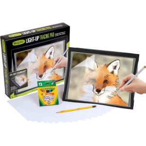 Crayola Light Up Tracing Pad with Night Mode and Colored Pencil Set, Gift, Ages 6, 7, 8, 9, 10