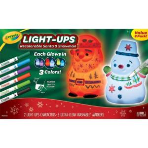 Crayola Light-Ups – Santa, Light Up Santa Toy, Reusable Holiday Craft, Glow in The Dark, Indoor Holiday Decoration Craft, Gift for Kids(Santa/Snowman)