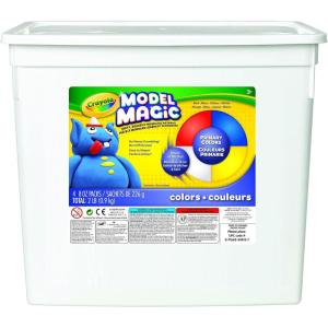 Crayola Model Magic White, 4-Pack (8 oz Each) – Air-Dry Modeling Clay Alternative for Kids, Christmas Gifts for Grandkids & Toddlers, Reusable Sculpting Material(Primary Colors)