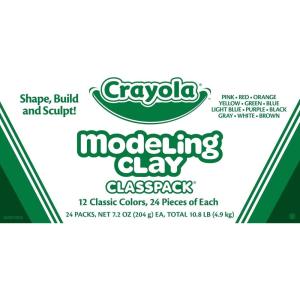 Crayola Modeling Clay Classpack (24 Packs), Bulk Modeling Clay for Kids, 12 Colors, Nontoxic, Classroom Supplies for Kids Arts & Crafts