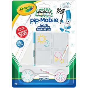 Crayola PIP-Mobile Rolling Chassis for Magnetic Building Tiles – Add Wheels to Crayola PIP-Tile Sets – STEM Learning Toy for Kids Ages 3+ – Creative, Reusable, Educational Travel Toy (Doodle)