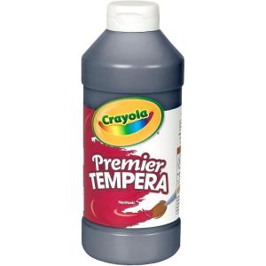 Crayola Premier Tempera Paint For Kids – Silver (16oz), Kids Classroom Supplies, Great For Arts & Crafts, Non Toxic, Easy Squeeze Bottle(Black)