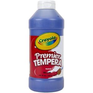 Crayola Premier Tempera Paint For Kids – Silver (16oz), Kids Classroom Supplies, Great For Arts & Crafts, Non Toxic, Easy Squeeze Bottle(Blue)