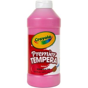 Crayola Premier Tempera Paint For Kids – Silver (16oz), Kids Classroom Supplies, Great For Arts & Crafts, Non Toxic, Easy Squeeze Bottle(Magenta)