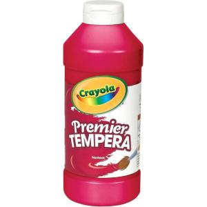 Crayola Premier Tempera Paint For Kids – Silver (16oz), Kids Classroom Supplies, Great For Arts & Crafts, Non Toxic, Easy Squeeze Bottle(Red)