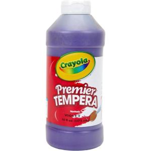Crayola Premier Tempera Paint For Kids – Silver (16oz), Kids Classroom Supplies, Great For Arts & Crafts, Non Toxic, Easy Squeeze Bottle(Violet)