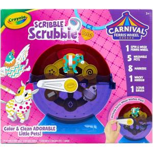 Crayola Scribble Scrubbie Safari 2 Pack Animal Toy Set Age 3+(Spin & Wash Carnival)