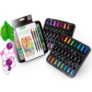 Crayola Sketch & Detail Dual-Tip Markers (16ct), Adult Coloring Set, 32 Colors, Fine & Brush Tip Art Markers, For Calligraphy & Drawing(Sketch & Detail)