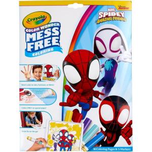 Crayola Spiderman Color Wonder Coloring Set, 18 Spiderman Mess Free Coloring Pages for Toddlers, Spiderman Toys, Gifts for Kids(Spidey & Friends)