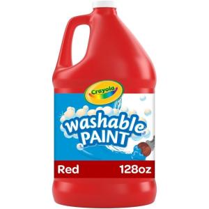 Crayola Washable Paint (1 Gallon), White Paint, Bulk Classroom Supplies for Teachers, Washable Paint for Kids, Nontoxic, 3+(Red)