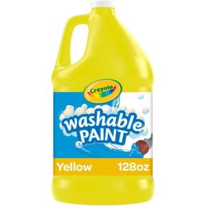 Crayola Washable Paint (1 Gallon), White Paint, Bulk Classroom Supplies for Teachers, Washable Paint for Kids, Nontoxic, 3+(Yellow)