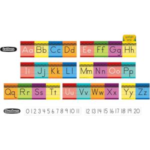 Eureka 847818 Crayola Crayons Mini Alphabet Bulletin Board Set for Teachers and Classrooms, Multicolor, 31pcs