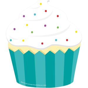 Eureka Crayola Crayons Paper Cut-Out Classroom Decorations for Teachers, 36 Pieces(Cupcake)