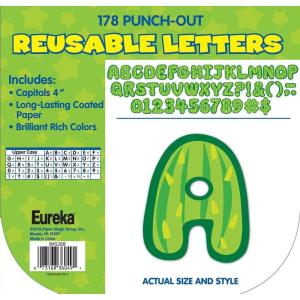 Eureka Crayola Letter, Number, Punctuation Mark, and Symbol Classroom Decorations for Teachers, 4″ H, 178 Pieces, Red(Cactus)