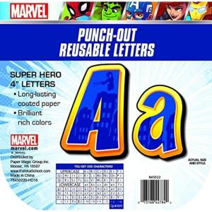 Eureka Crayola Letter, Number, Punctuation Mark, and Symbol Classroom Decorations for Teachers, 4″ H, 178 Pieces, Red(Marvel Avengers)