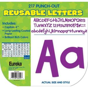 Eureka Crayola Letter, Number, Punctuation Mark, and Symbol Classroom Decorations for Teachers, 4″ H, 178 Pieces, Red(Purple Punch)