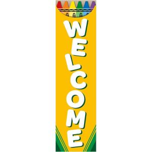 Eureka Crayola Welcome Vertical Classroom Banner for Teachers, 12″ x 45″