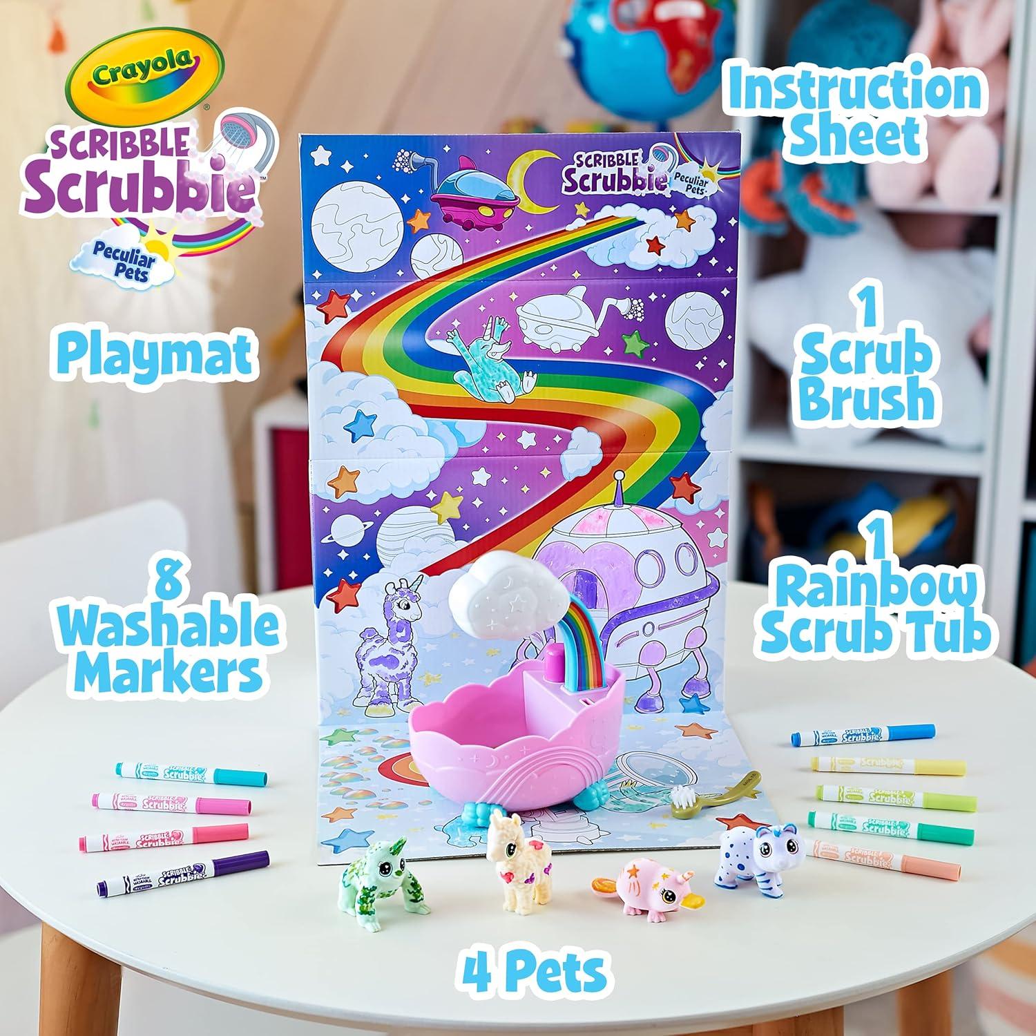 imageCrayola Scribble Scrubbie Peculiar Pets Rainbow Tub Set Grooming Pet Toy for Girls amp Boys Toy Animal Gifts for Kids Ages 3