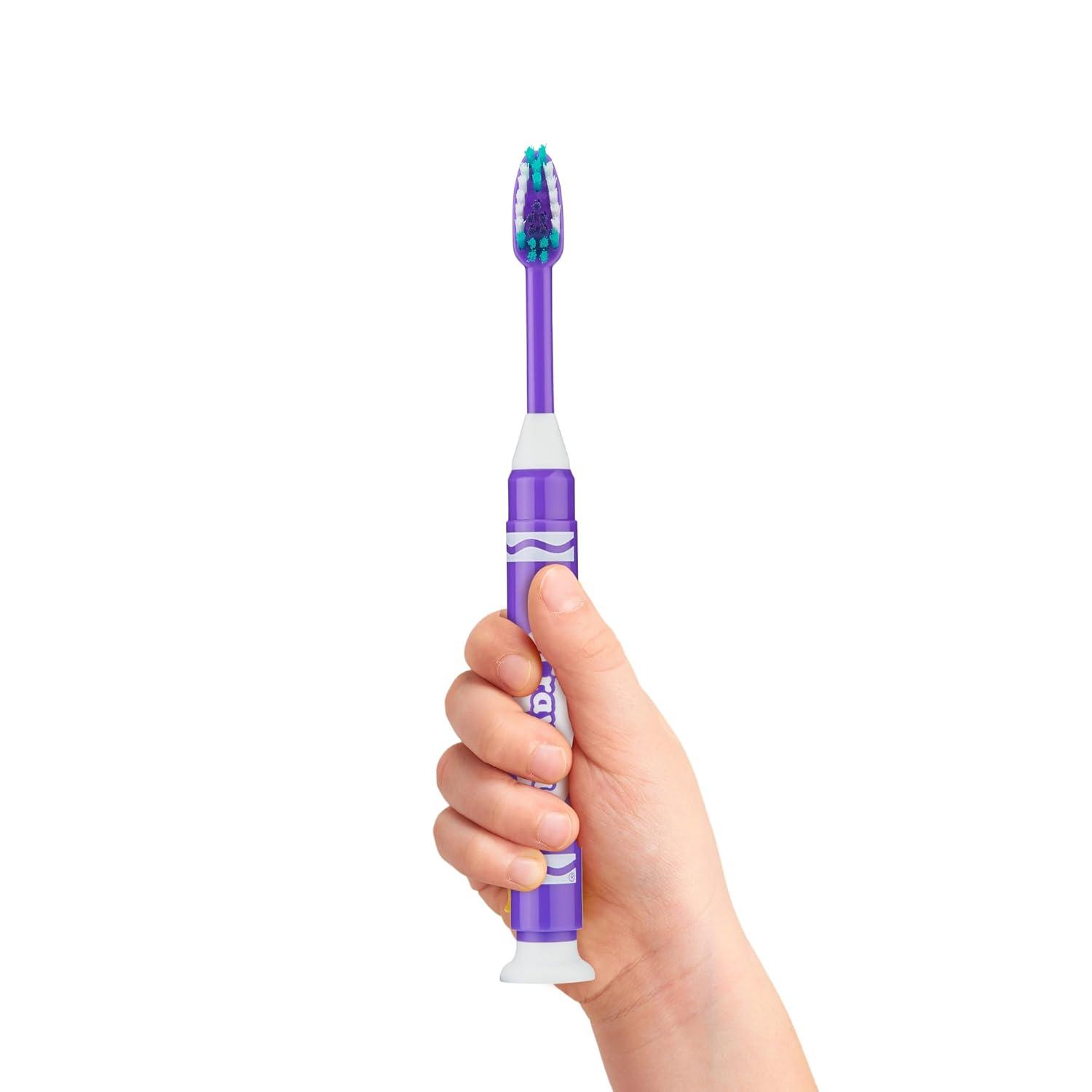 imageGUM Crayola Marker Childrens Toothbrush Soft Bristled Kids Toothbrush Set Age 3 Suction Cup Base 3 Count3 Count