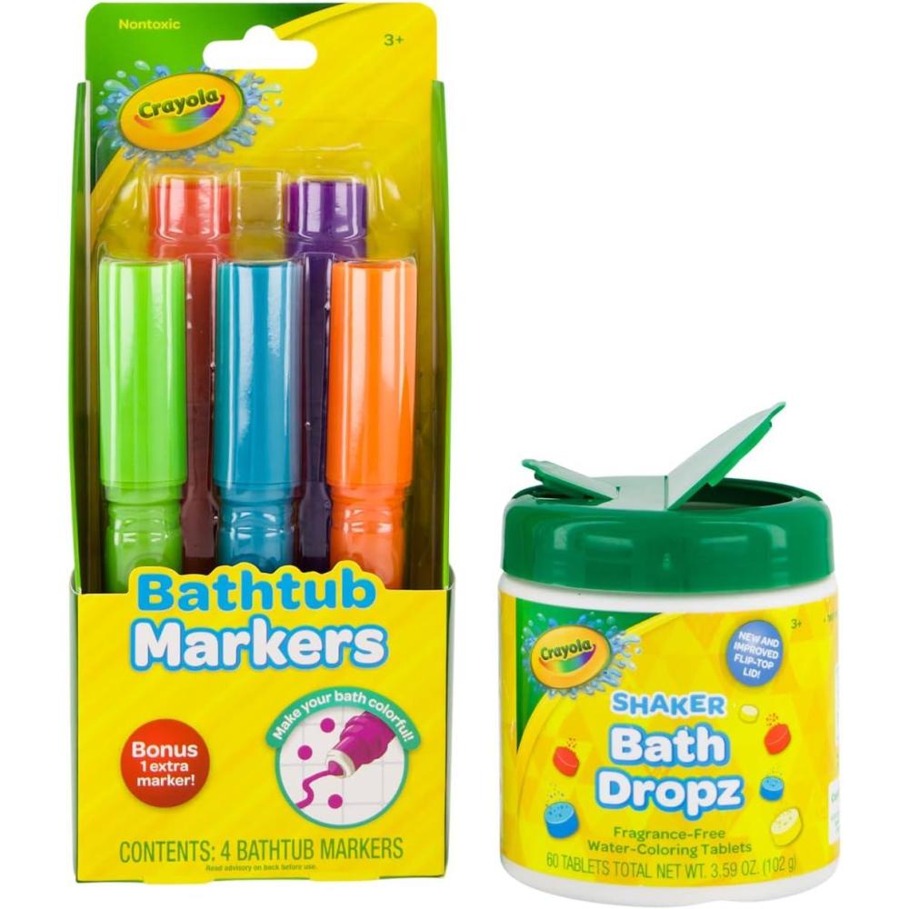 imageCrayola Bathtub Markers and Crayola Color Bath Drops 60 tablets  Bring Creative Fun to Bath Time  Nontoxic