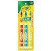 GUM Crayola Marker Children’s Toothbrush, Soft Bristled Kids’ Toothbrush Set Age 3+, Suction Cup Base, 3 Count(3 Count)