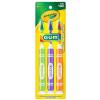 GUM Crayola Marker Children’s Toothbrush, Soft Bristled Kids’ Toothbrush Set Age 3+, Suction Cup Base, 3 Count(3 Count)