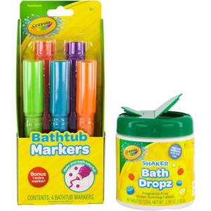 Crayola Bathtub Markers and Crayola Color Bath Drops, 60 tablets – Bring Creative Fun to Bath Time – Non-toxic