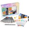 Crayola Pastel Colors Art Kit (50pcs), Kids Art Set with Pastel Markers & Pencils, Gift for Kids, 8+