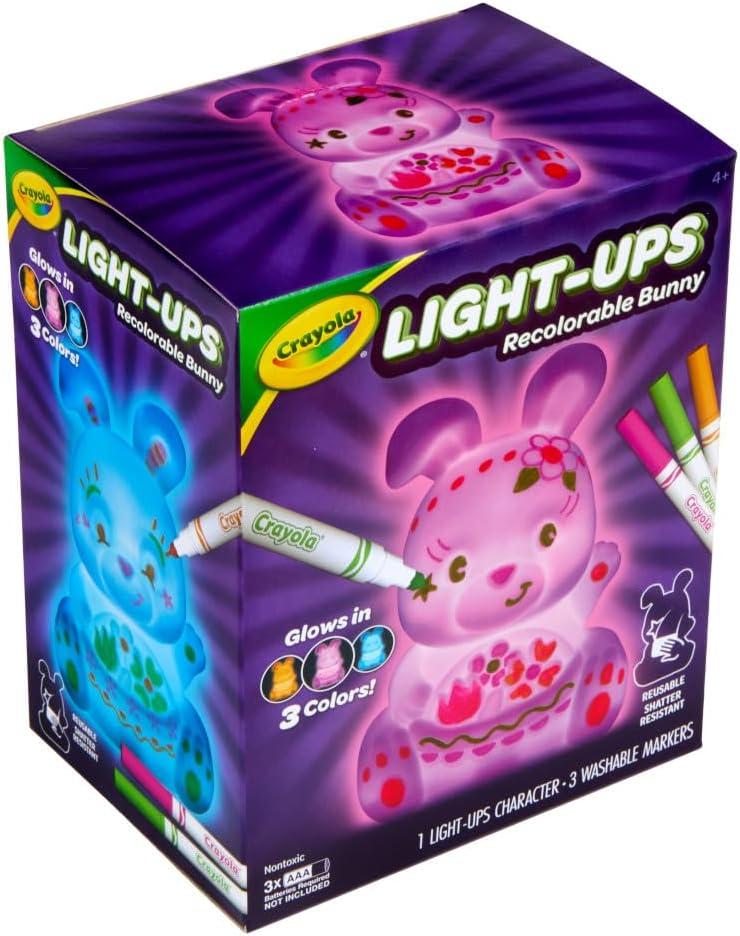 imageCrayola LightUps Chick Recolorable Light Up Chicken Easter Craft Decoration Easter Egg Toy for Kids Basket Stuffer for Kids Ages 4Bunny