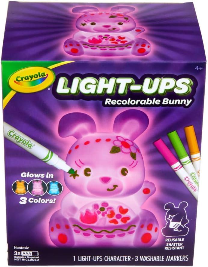 imageCrayola LightUps Chick Recolorable Light Up Chicken Easter Craft Decoration Easter Egg Toy for Kids Basket Stuffer for Kids Ages 4Bunny